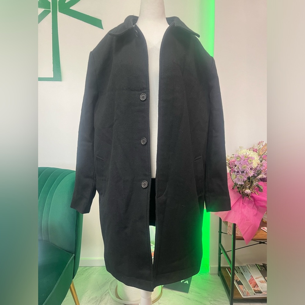 ๐ Armando Black Wool Coat - Picture 4 of 7